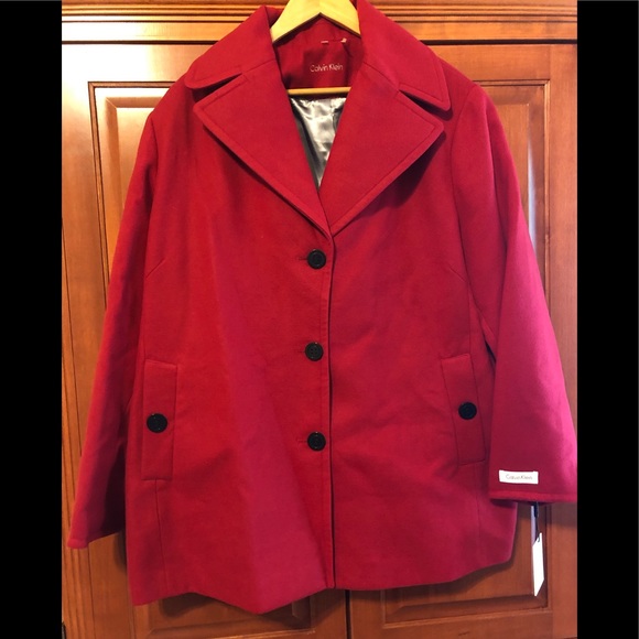 Calvin Klein Jackets & Blazers - Calvin Klein Deep Berry Coat 3X NWT